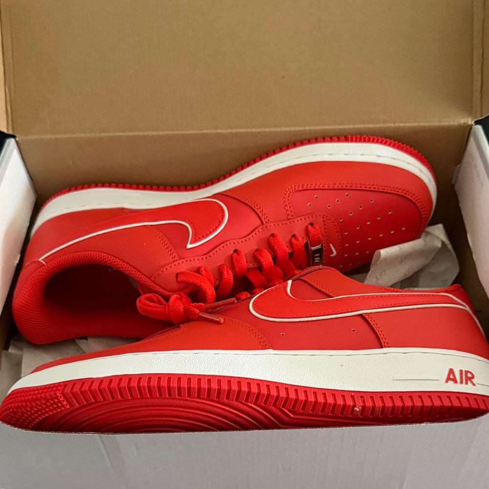Nike Air force 1s Sneakers red orange with White Trim